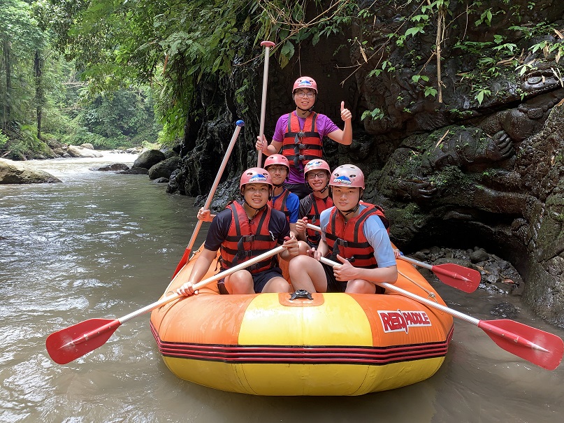 Joel Water rafting photo with his clique
